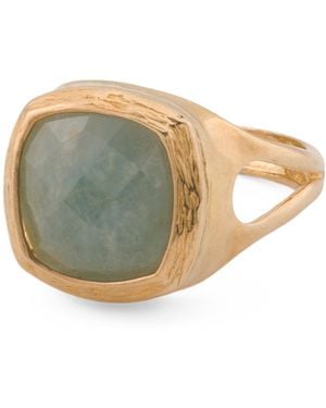 TJ Maxx 14Kt Plated Aquamarine Ring - Gray