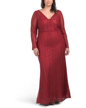 TJ Maxx Long Sleeve Embroidered Gown For Polyester