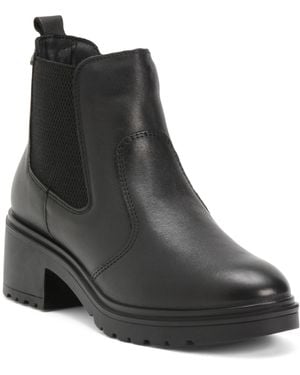 TJ Maxx Leather Heel Chelsea Booties For - Black