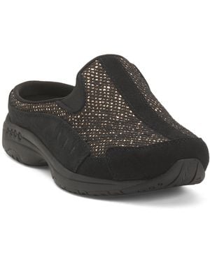 TJ Maxx Traveltime Comfort Mules For Suede - Black