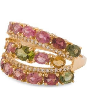TJ Maxx 14Kt Vermeil Multi Tourmaline Ring - Pink