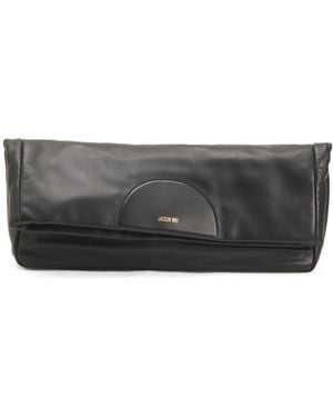 TJ Maxx Leather Fold Over Clutch - Black