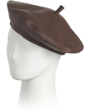 TJ Maxx Leather Carter Beret With Stem For - Gray