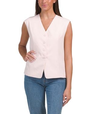 TJ Maxx V-Neck Vest For Spandex/Polyester - White
