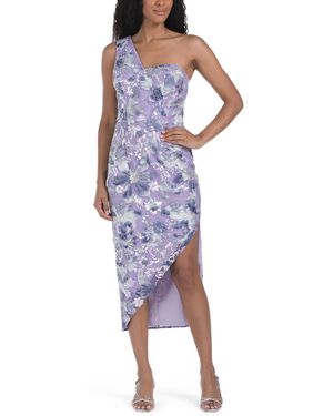 TJ Maxx One Shoulder Embroidered Midi Dress For Nylon/Polyester - Purple