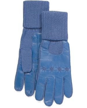 TJ Maxx Merino Wool Gloves With Leather Details For Leather/Merino Wool - Blue