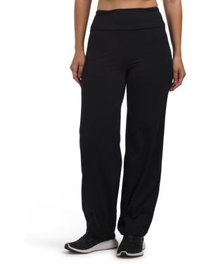 TJ Maxx Knit Bubble Hem Active Pants, Nylon/Spandex - Black