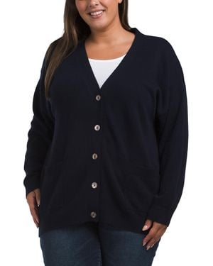 TJ Maxx Cashmere Oceane Oversized Cardigan - Blue