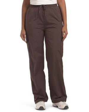 TJ Maxx Windbreaker Crinkled Commuter Pants, Nylon - Brown