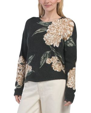 TJ Maxx Floral Sweater, Nylon/Acrylic/Wool - Black