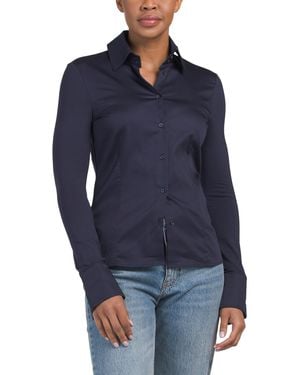 TJ Maxx Alida Poplin Shirt, Modal/Cotton - Blue