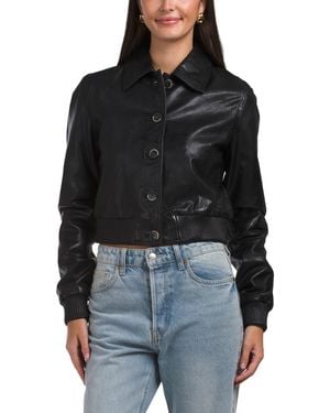 TJ Maxx Leather Aila Jacket For Nylon/Polyester/Leather - Black