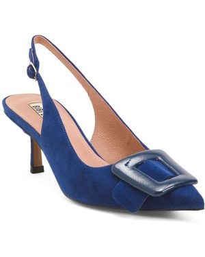 TJ Maxx Suede Slingback Heels For Leather/Suede - Blue