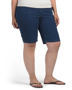 TJ Maxx Plus Pull On Skimmer Shorts For Spandex/Cotton/Polyester - Blue