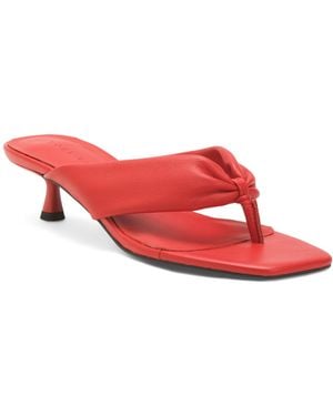 TJ Maxx Leather Eva Thong Kitten Heel Mules For - Red