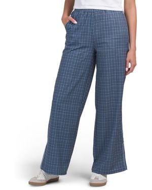 TJ Maxx Wide Leg Pants With Side Taping, Spandex/Polyester - Blue