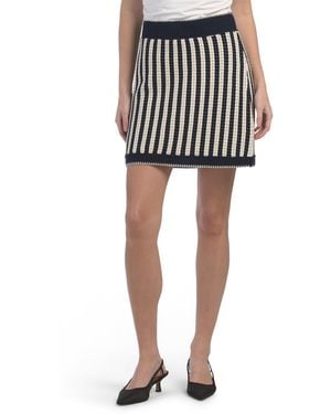 TJ Maxx Susana Striped Skirt For Cotton - Black