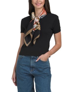 TJ Maxx Floral Scarf, Polyester - Black