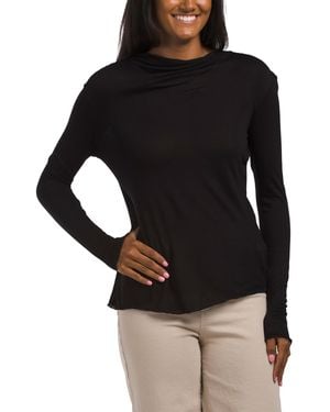TJ Maxx Long Sleeve High Cowl Neck Pull Over Sweater, Viscose - Black