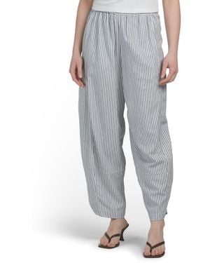 TJ Maxx Linen Blend Elastic Waist Wide Leg Pants For Linen/Rayon - Gray
