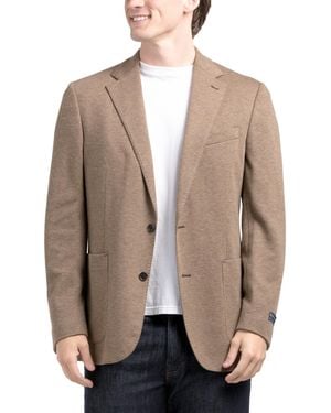 TJ Maxx Herringbone Classic Fit Knit Sport Coat For Cotton/Polyester/Wool - Natural