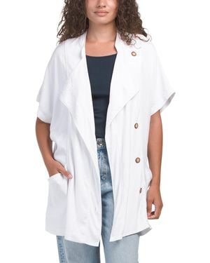TJ Maxx Vest Coat, Spandex/Rayon - White