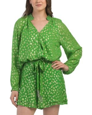TJ Maxx Izzy Metallic Surplice Top For Viscose - Green
