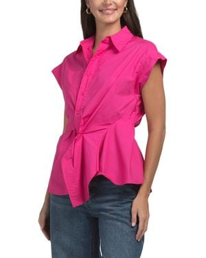 TJ Maxx Stella Poplin Wrap Shirt For Cotton - Pink