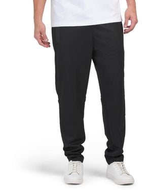 TJ Maxx Tapered Pants With Bonded Zip Pockets For Polyester - Black