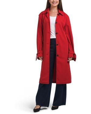TJ Maxx Light Spring Trench Coat, Cotton - Red