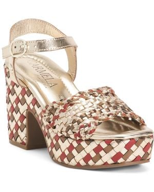 TJ Maxx Leather Block Heeled Sandals For - Pink