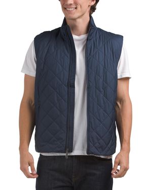 TJ Maxx Diamond Quilted Vest For Polyester/Diamond - Blue
