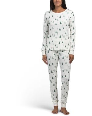 TJ Maxx Organic Cotton Tree Print Pajama Set For - White