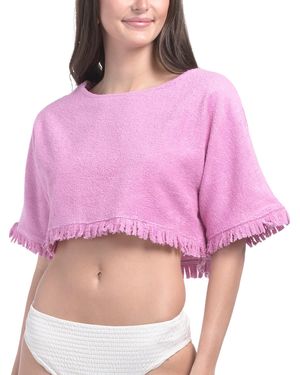 TJ Maxx Fringe Terry Cover-Up Top For Cotton - Pink