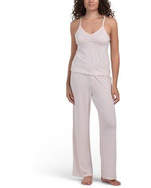 TJ Maxx 2Pc Tank And Pants Lounge Set With Lace Detail For Spandex/Polyester/Rayon - Multicolor