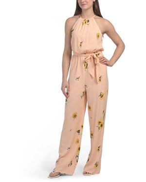 TJ Maxx Floral High Neck Jumpsuit For Polyester - Natural