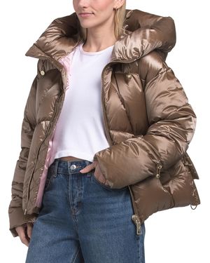 TJ Maxx Matignon Sateen Puffer Jacket, Nylon - Brown