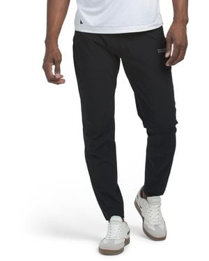 TJ Maxx Block Logo Slim Fit Warp Knit Pants For Nylon/Spandex - Black