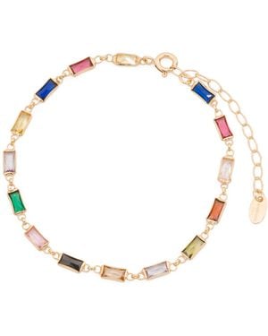 TJ Maxx Plated Multi Square Stone Bracelet - Natural