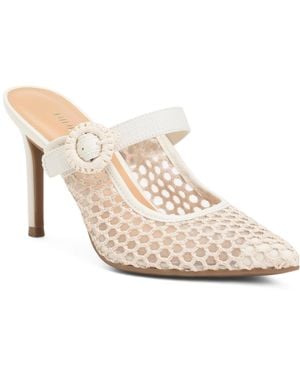 TJ Maxx Endel Woven Raffia Heels For Leather - White