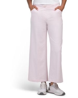 TJ Maxx Crop Straight Leg Pull On Pants With Button Detail For Nylon/Spandex - Pink