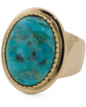 TJ Maxx 14Kt Plated Sterling Brass Mohave Ring - Blue