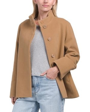 TJ Maxx Wool Blend Single Button Short Coat, Wool/Viscose/Cashmere - Natural