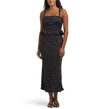 TJ Maxx 2Pc Dot Bustier And Skirt Set For Polyester - Black