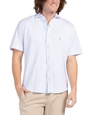 TJ Maxx Geo Floral Getaway Knit Short Sleeve Shirt For Cotton - White