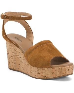 TJ Maxx Suede Sandals For Leather/Suede - Metallic