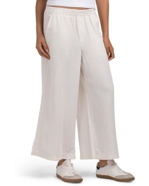 TJ Maxx Linen Blend Angie Cropped Palazzo Pants For - White