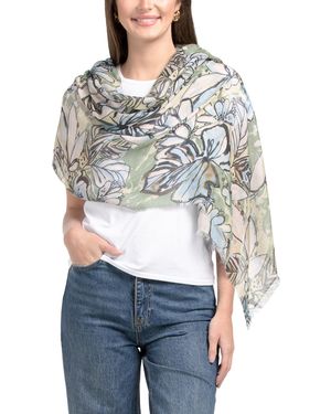 TJ Maxx Flowers Pashmina Scarf For Modal - Gray