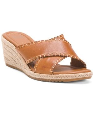 TJ Maxx Leather Indie Comfort Wedge Sandals For - Brown