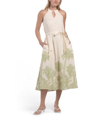 TJ Maxx Nahara Crochet Effect Halter Midi Dress For Cotton - Natural